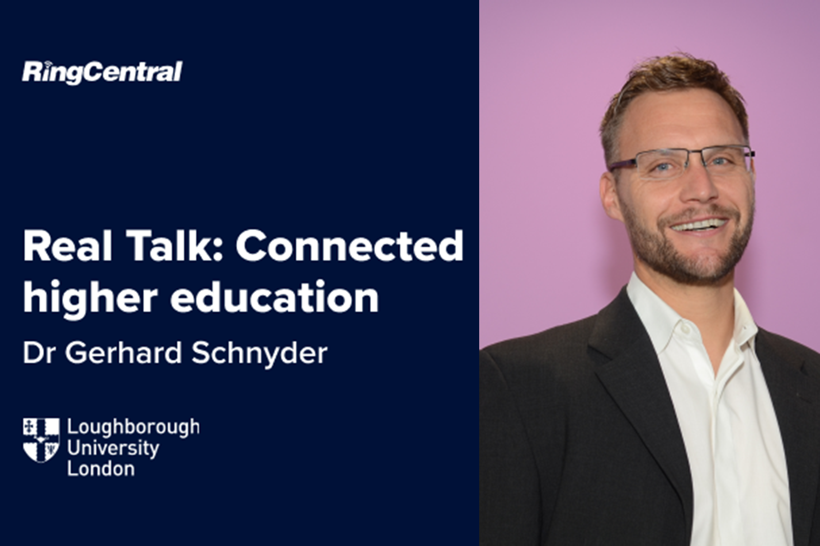 Real talk, connected higher education. Dr Gerhard Schnyder poster